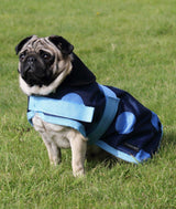 Blue Spotty Waterproof Dog Coat