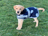 Navy and Grey Spotty Waterproof Dog Coat