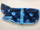 END OF LINE OFFER WAS £25 NOW £15 Blue Spotty Waterproof Dog Coat