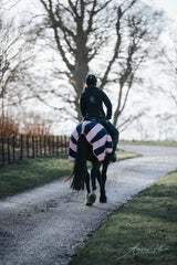 BUNDLE OFFER - Navy and Pink Stripe Fleece, Exercise Sheet, Headcollar and Saddle Cover