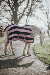 Pink and Navy Stripe Fleece rug