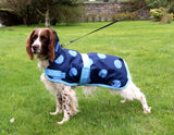 Blue Spotty Waterproof Dog Coat