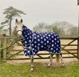 50g Navy and Grey Spotty Turnout Rug