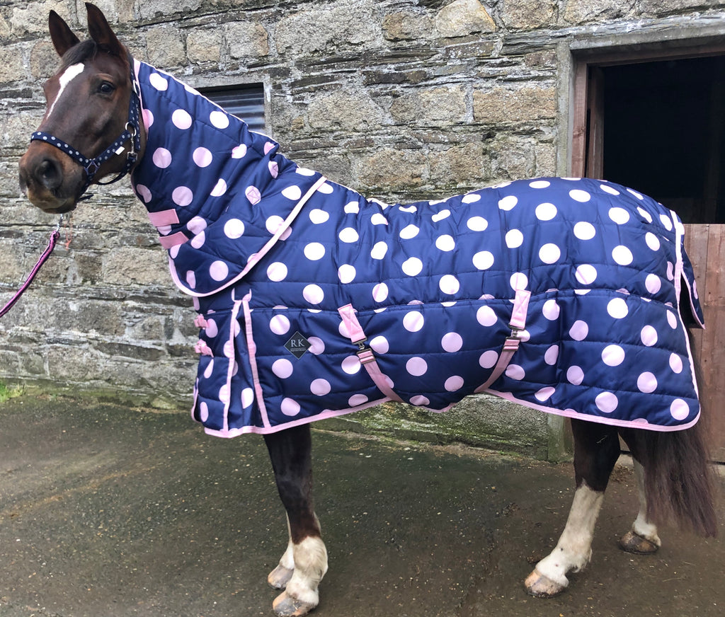 Pink Stable Rug Pink Spotty 200g Stable Rug – Rachael Kelly Equestrian Accessories