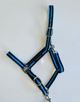 Blue Stripe Headcollar and Leadrope Set